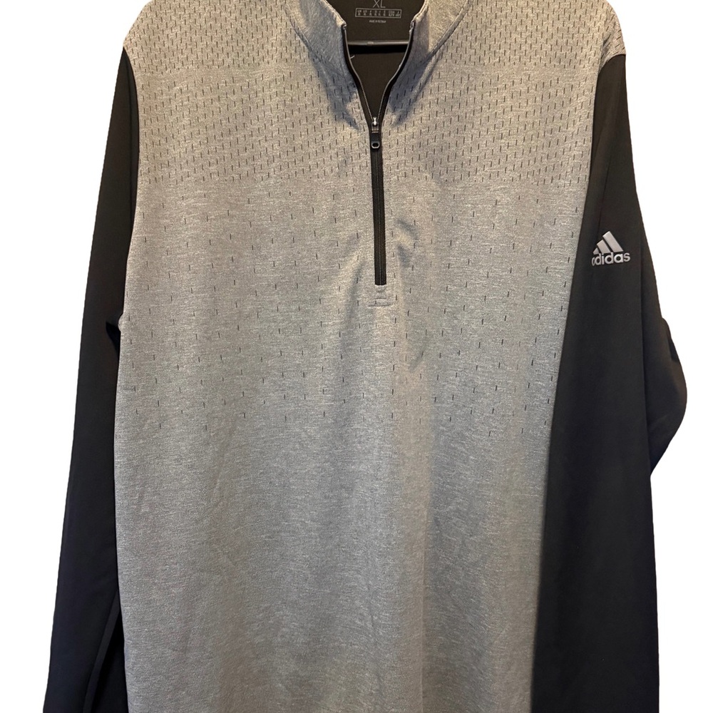 Adidas Heather Gray Quarter-Zip Top